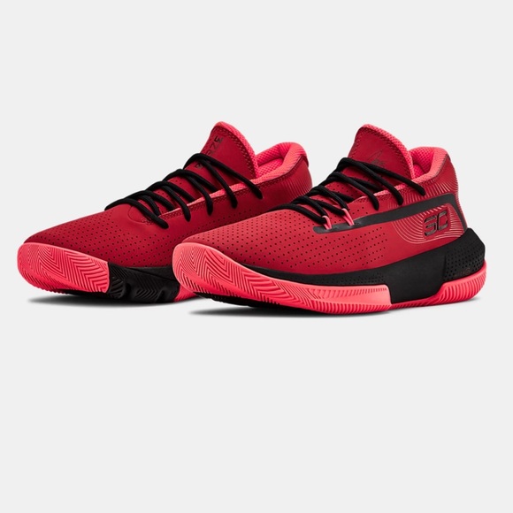 Under Armour SC 3Zero III Boys Sneakers Red Sz 5 - Picture 2 of 8
